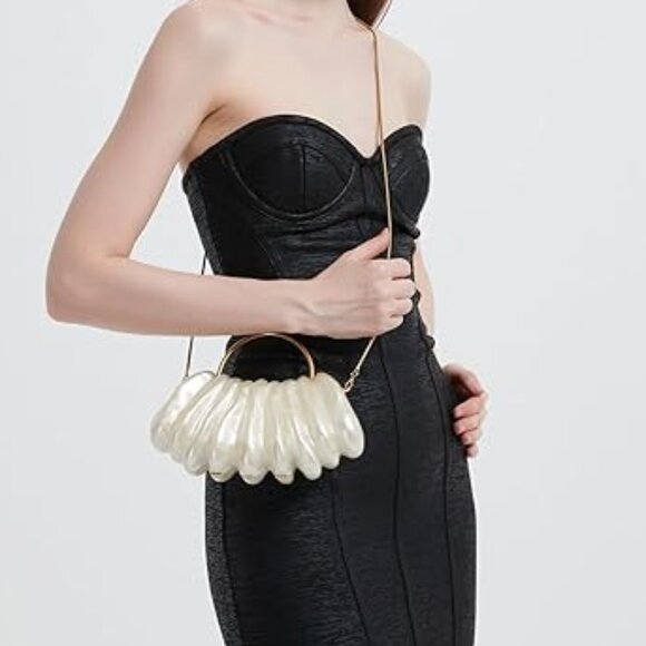 Neiman Marcus Marble Acrylic Cloud Evening Handbag - Picture 1 of 4